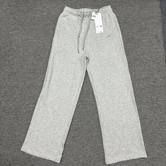 ALO Accolade Straight Leg Sweatpant in Athletic Heather Grey front view