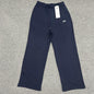 ALO Accolade Straight Leg Sweatpant in Navy front view with chrome logo detail