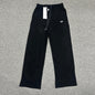 ALO Accolade Straight Leg Sweatpant in Black front view with chrome logo detail