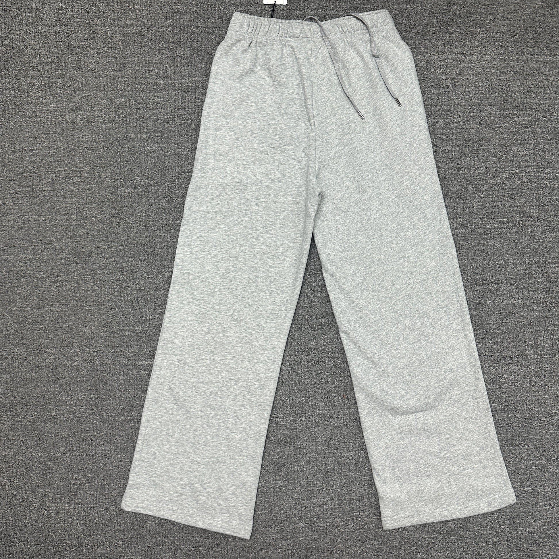 ALO Accolade Athletic Heather Grey sweatpant back view showing the relaxed straight-leg fit