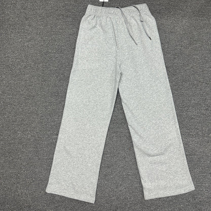 ALO Accolade Athletic Heather Grey sweatpant back view showing the relaxed straight-leg fit