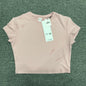 ALO Alosoft Crop Finesse Short Sleeve in Candy Heart Pink front view