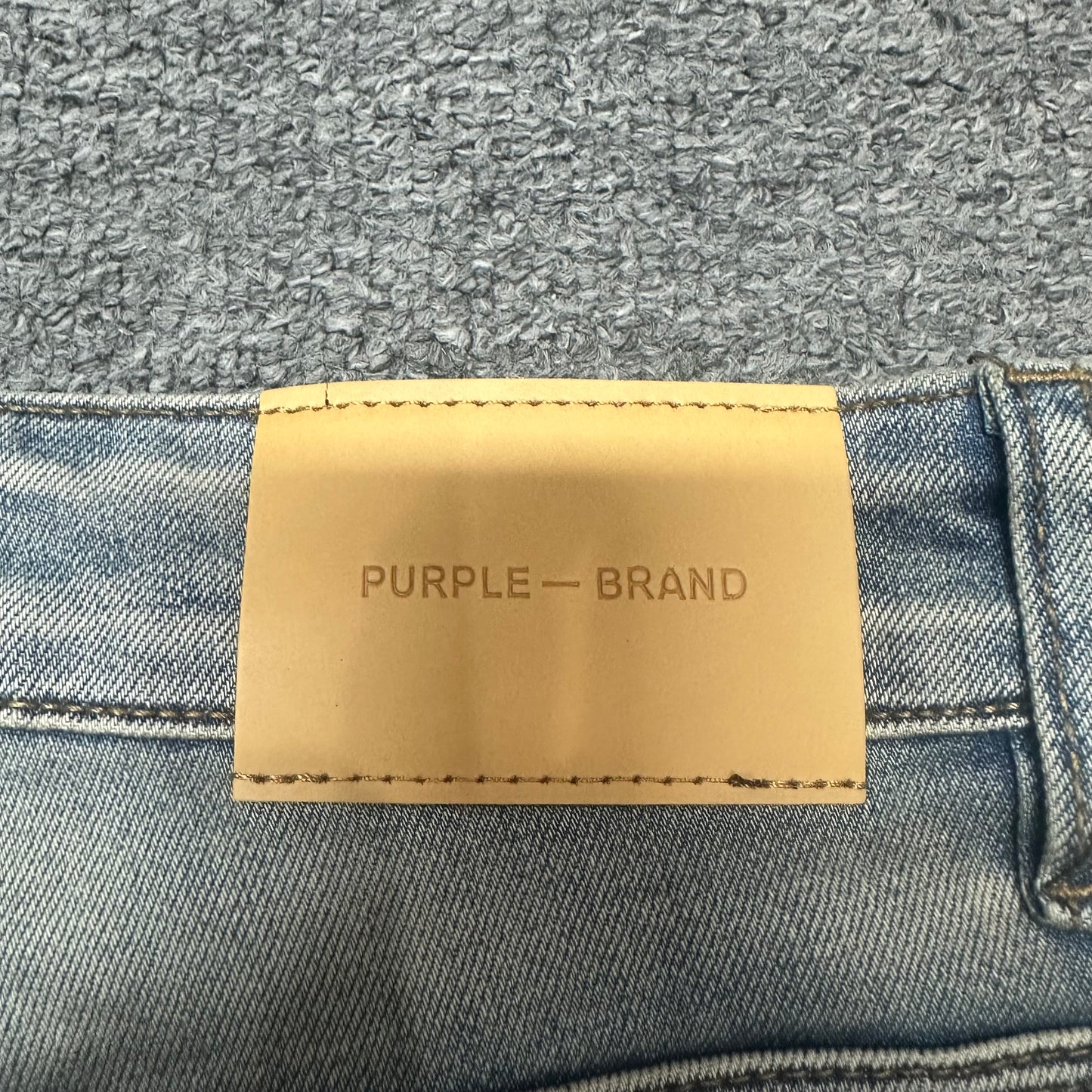 Purple Brand P001 Crackle Paint Skinny Jeans Light Indigo