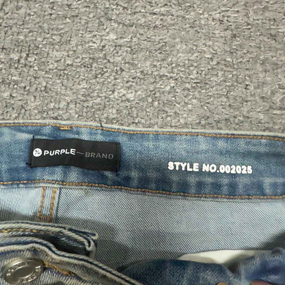 Purple Brand P001 Crackle Paint Skinny Jeans Light Indigo