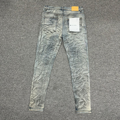 Purple Brand P001 Crackle Paint Skinny Jeans Light Indigo