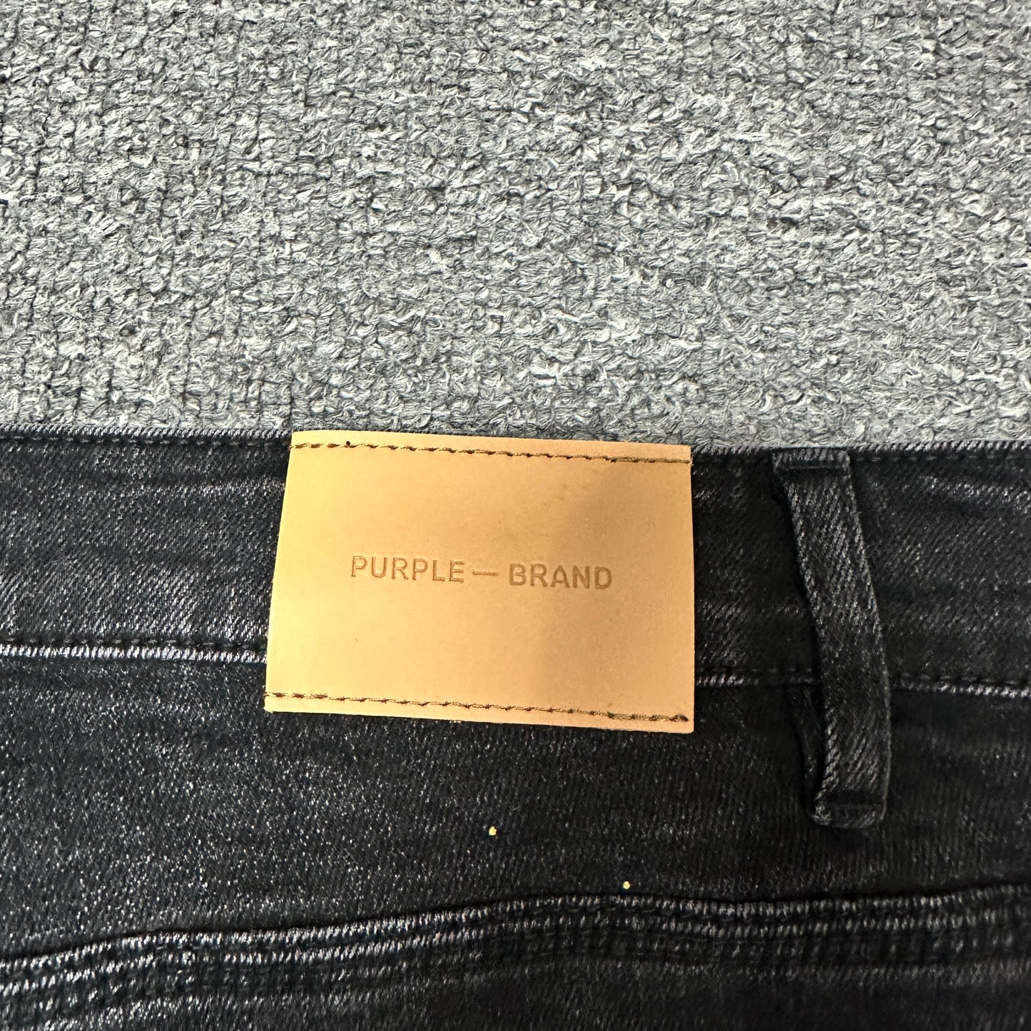 Purple Brand P001 Black Overspray Skinny Jeans