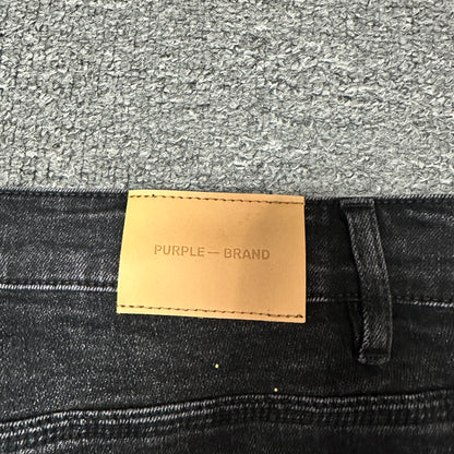 Purple Brand P001 Black Overspray Skinny Jeans
