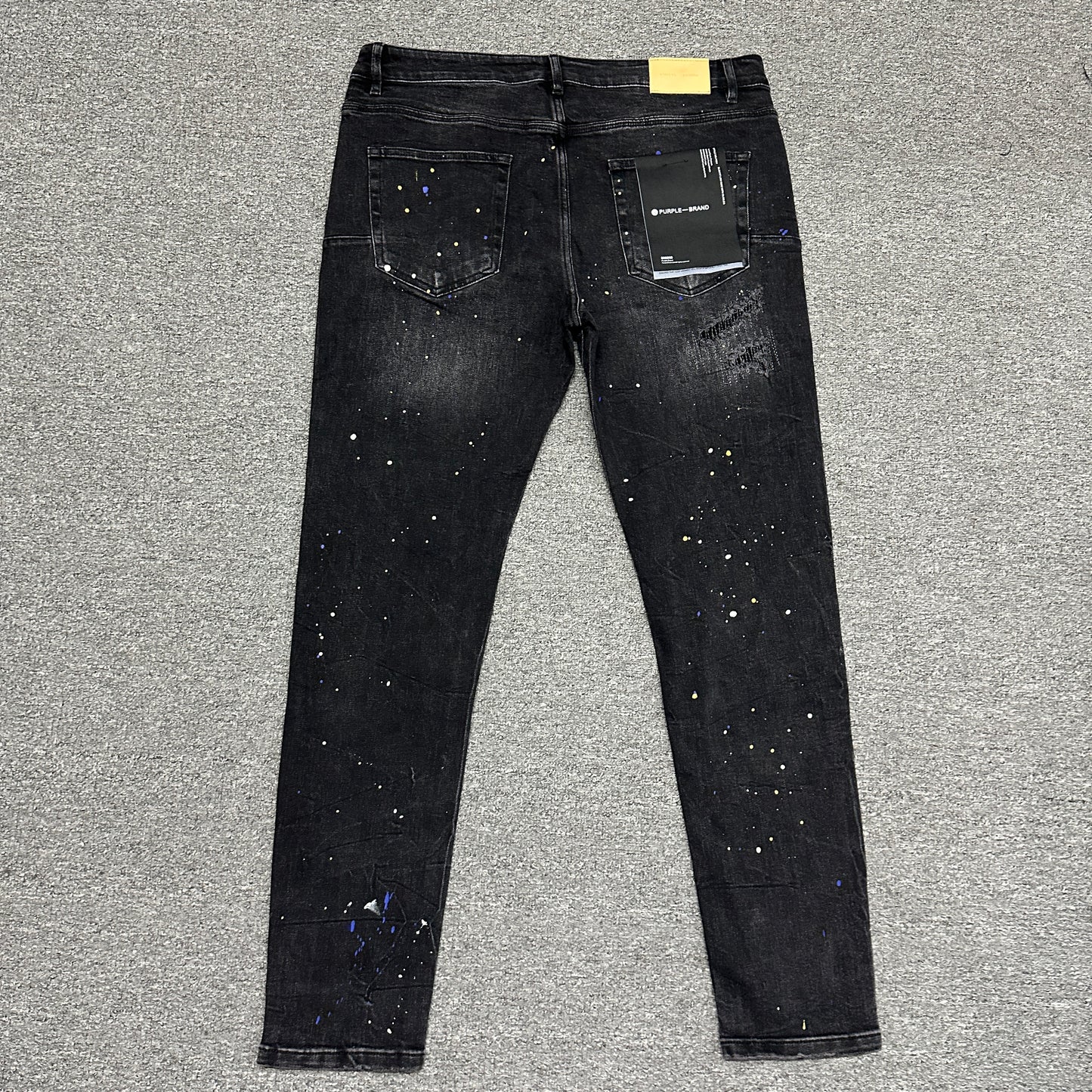Purple Brand P001 Black Overspray Skinny Jeans