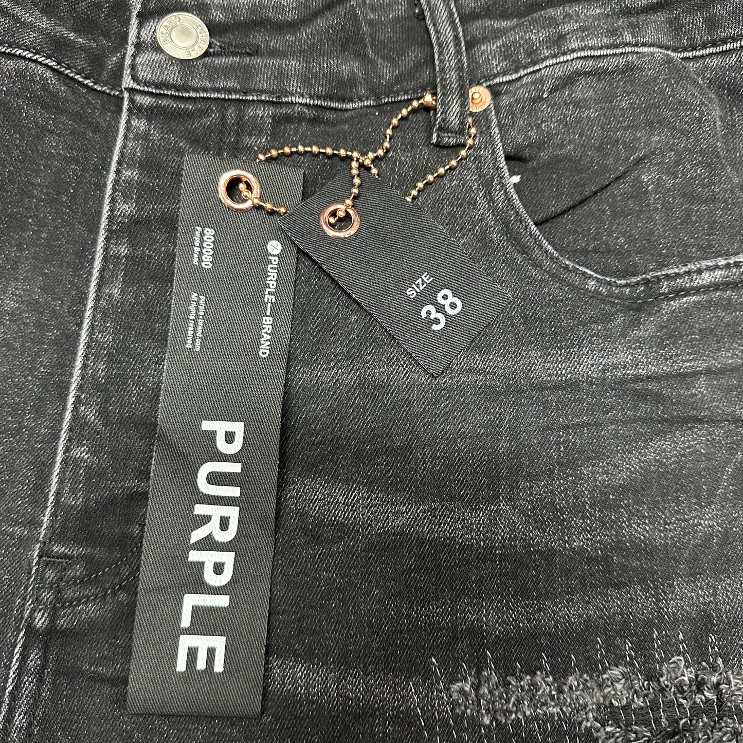 Purple Brand P001 Black Overspray Skinny Jeans