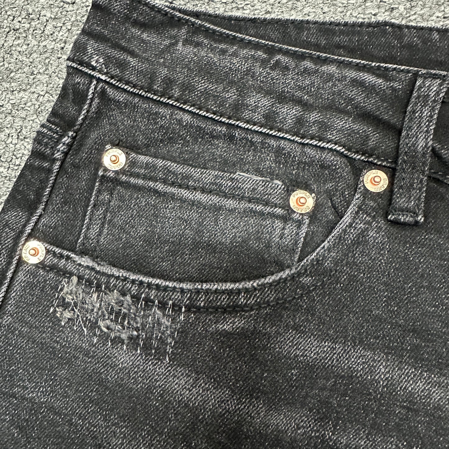 Purple Brand P001 Black Overspray Skinny Jeans