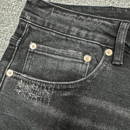 Purple Brand P001 Black Overspray Skinny Jeans