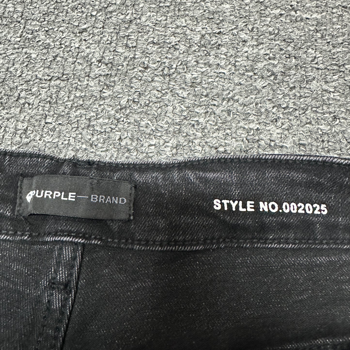 Purple Brand P001 Black Overspray Skinny Jeans