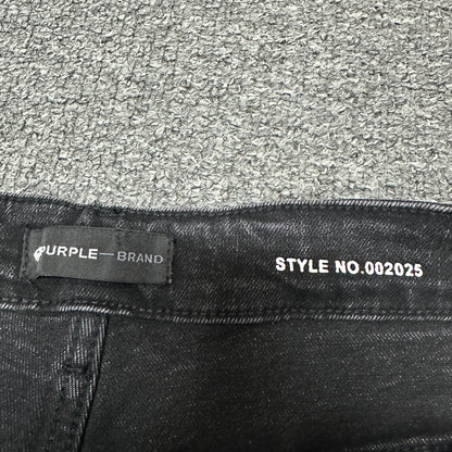 Purple Brand P001 Black Overspray Skinny Jeans