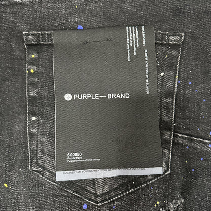 Purple Brand P001 Black Overspray Skinny Jeans