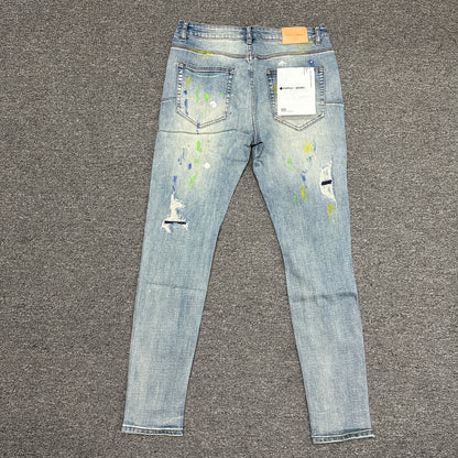 Purple Brand Distressed Slim Jeans Indigo PU05