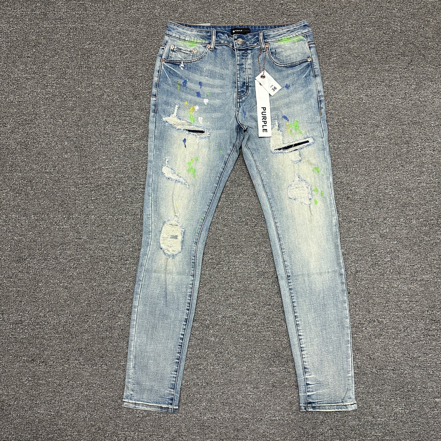 Purple Brand Distressed Slim Jeans Indigo PU05