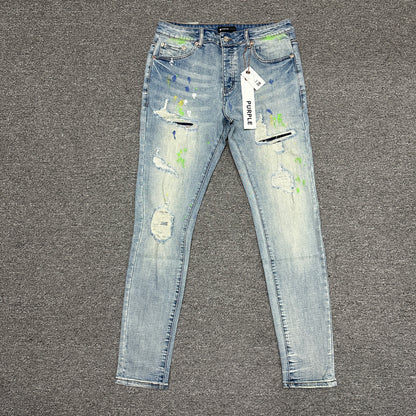 Purple Brand Distressed Slim Jeans Indigo PU05