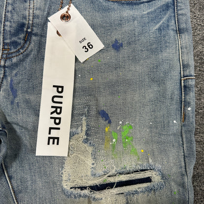 Purple Brand Distressed Slim Jeans Indigo PU05