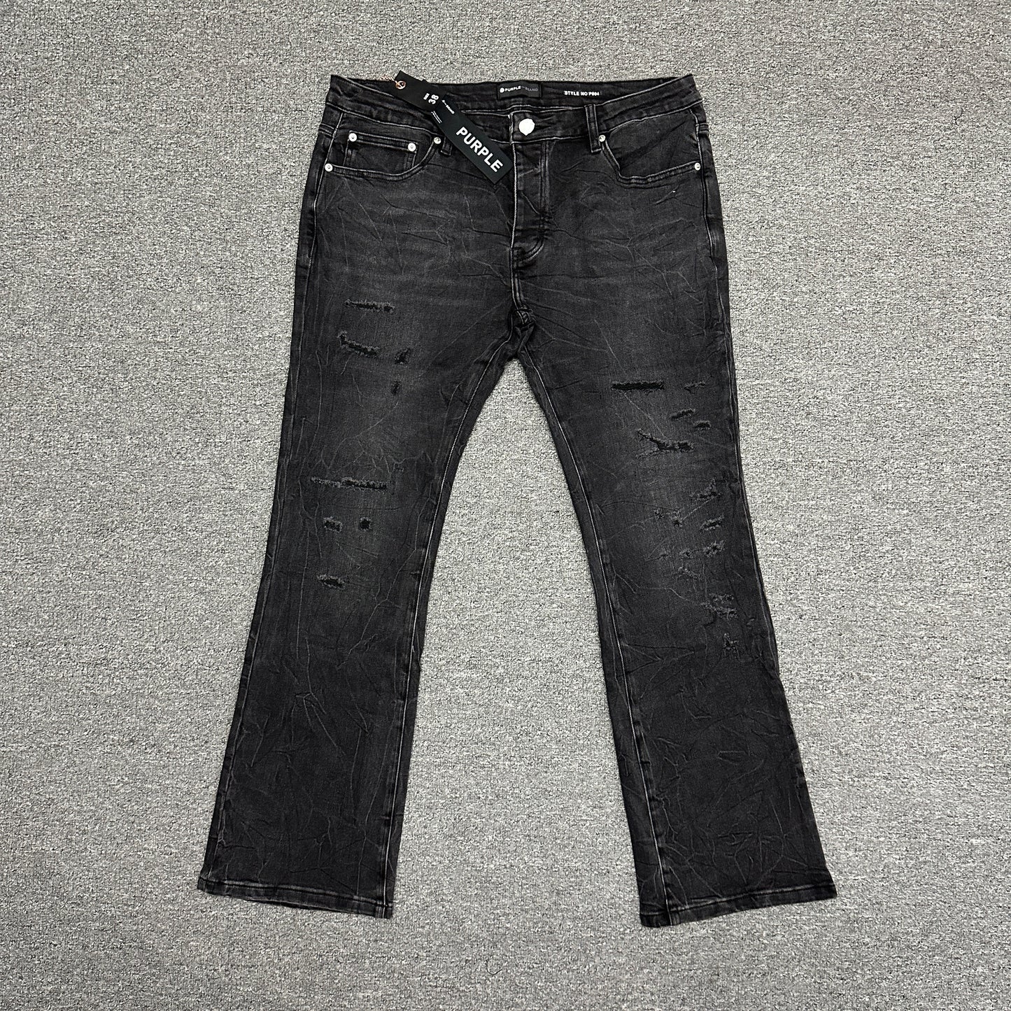 Purple Brand P004 Slim Flare Jeans Washed Black