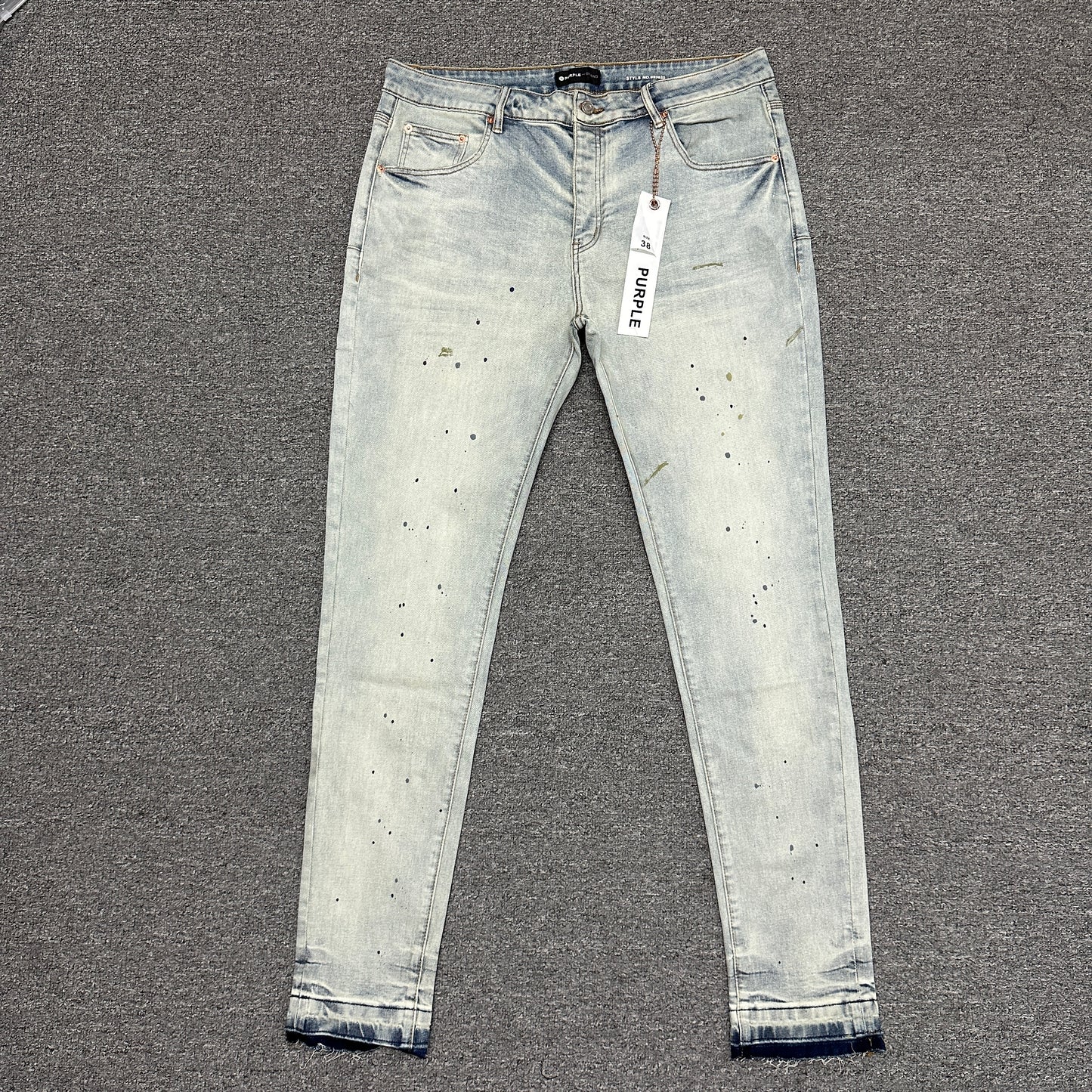 Purple Brand P001 Light Indigo Paint Skinny Jeans