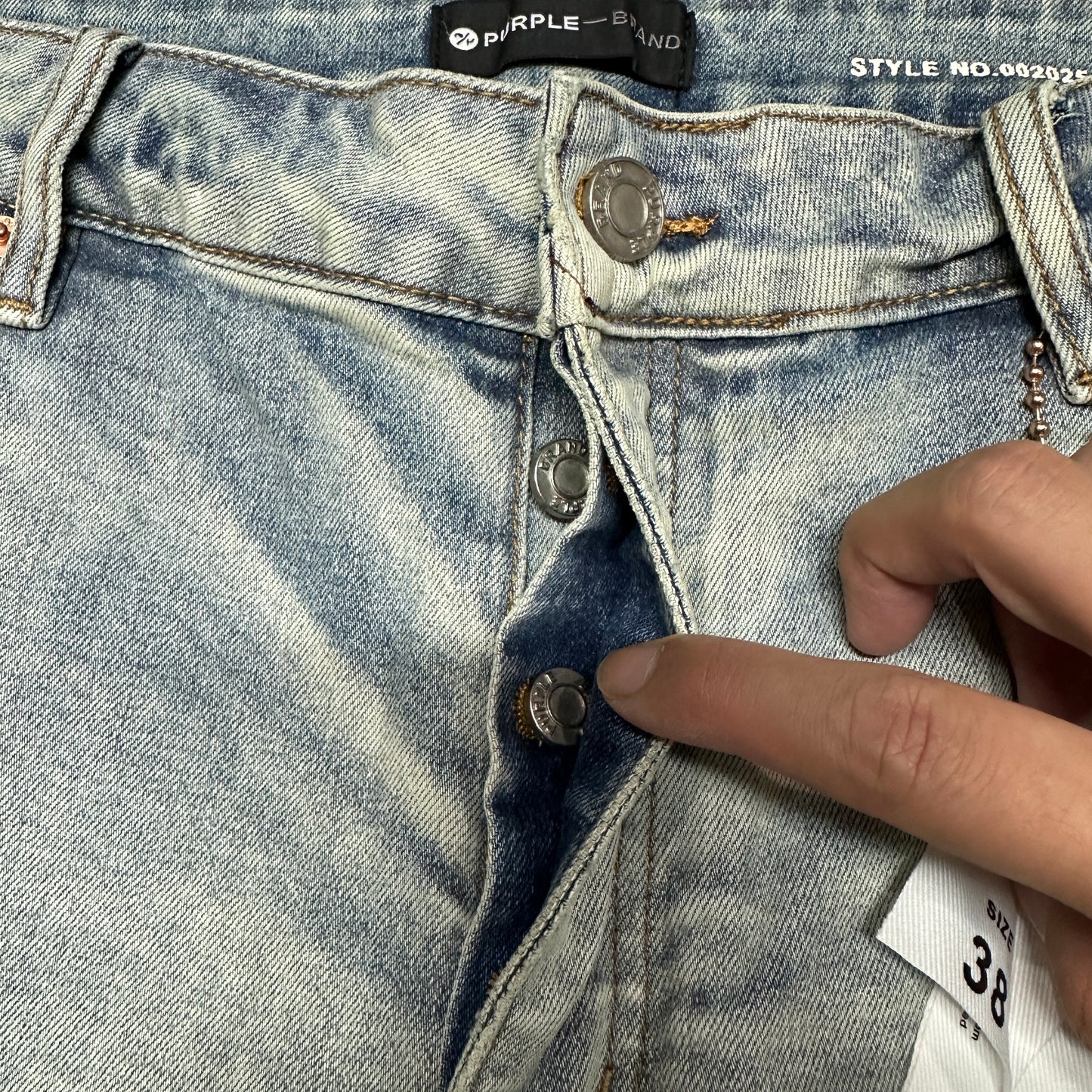 Purple Brand P001 Light Indigo Paint Skinny Jeans