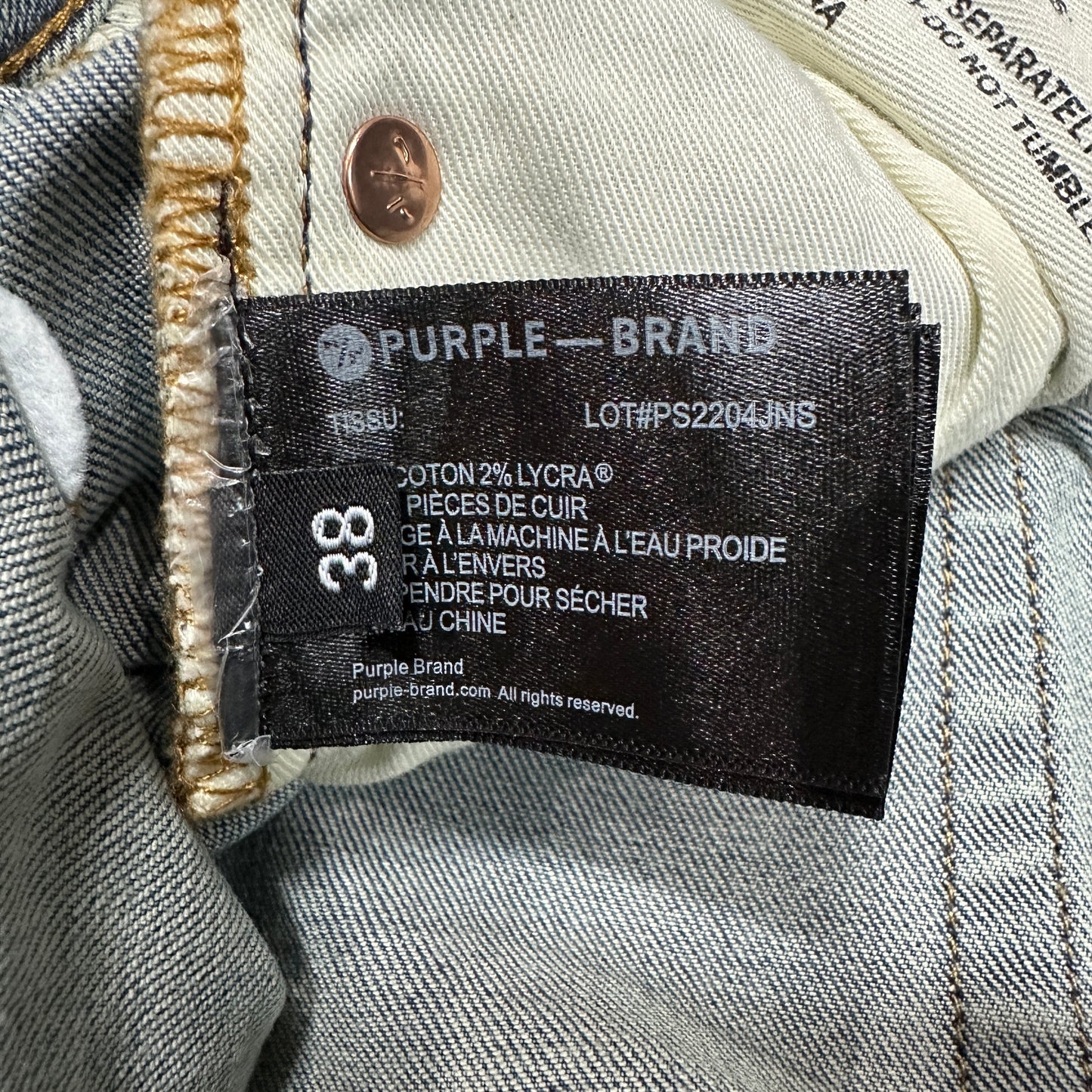 Purple Brand P001 Light Indigo Paint Skinny Jeans