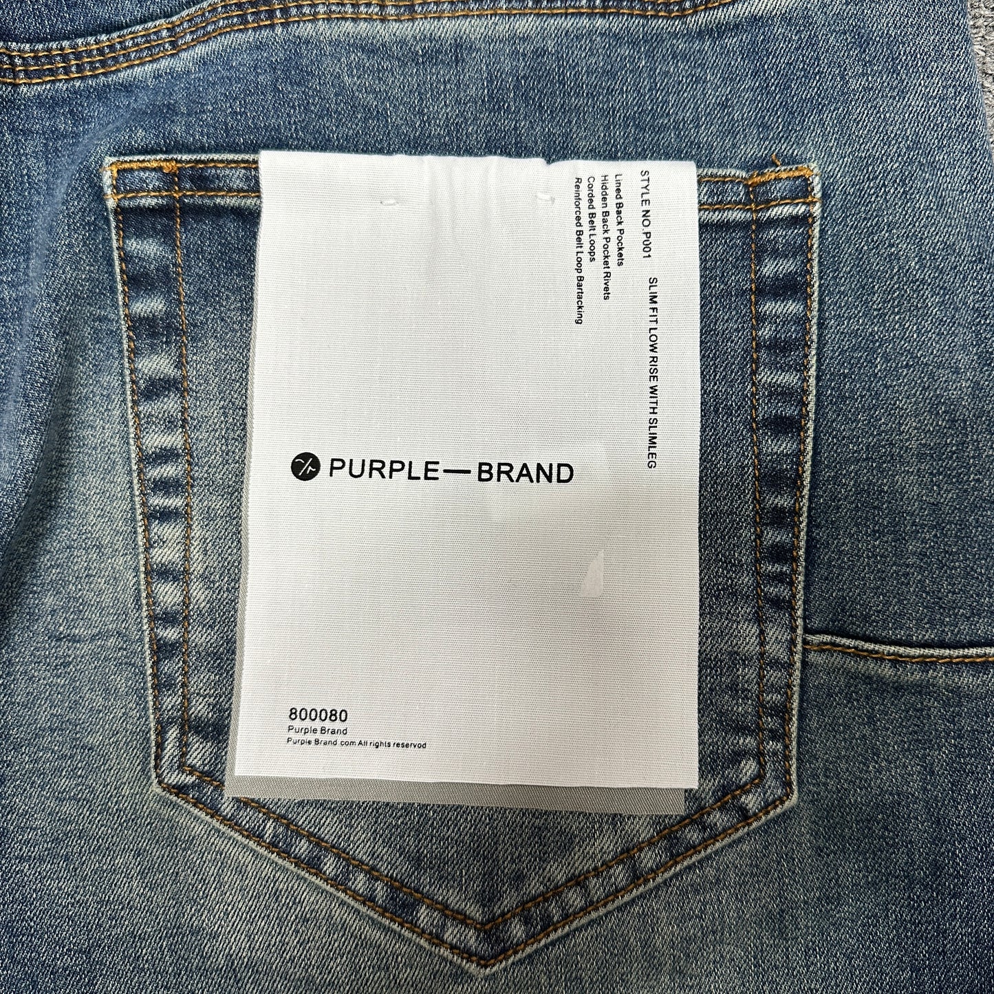 Purple Brand P001 Light Indigo Paint Blowout Skinny Jeans