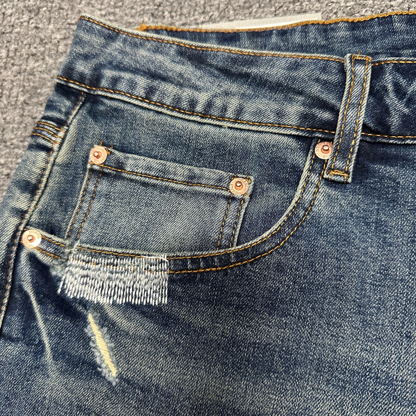 Purple Brand P001 Light Indigo Paint Blowout Skinny Jeans
