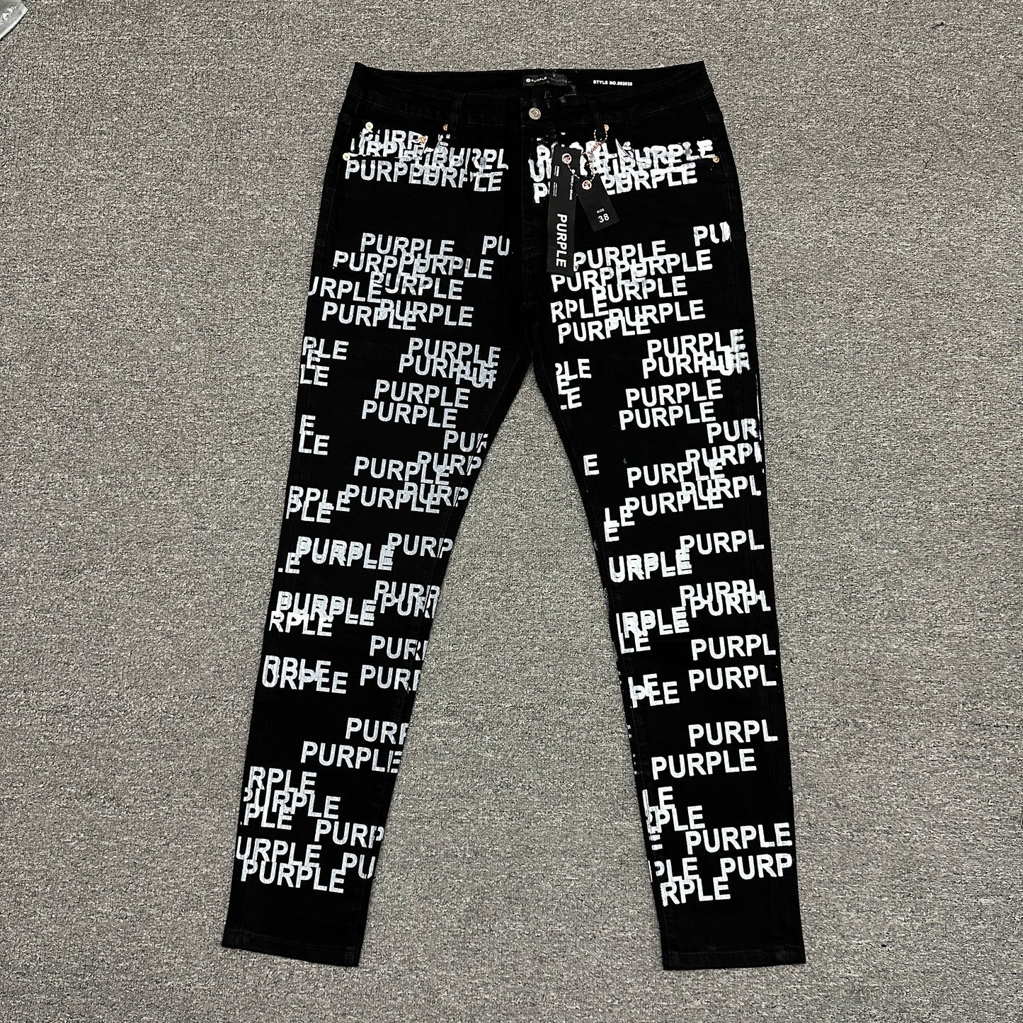 Purple Brand P001 Double Script Skinny Jeans Black