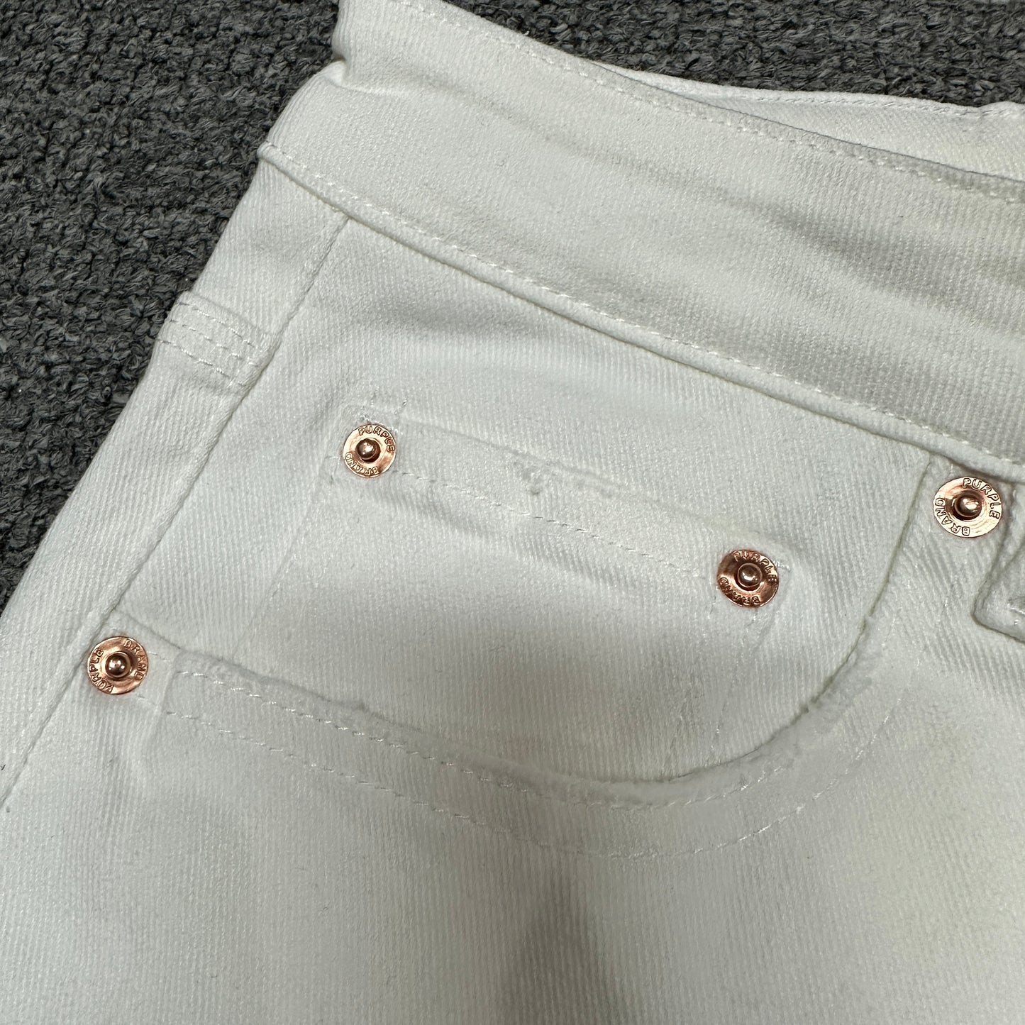 Purple Brand P001 Paint Blowout Skinny Jeans White