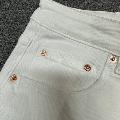 Purple Brand P001 Paint Blowout Skinny Jeans White