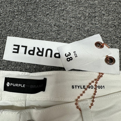 Purple Brand P001 Paint Blowout Skinny Jeans White