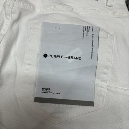 Purple Brand P001 Paint Blowout Skinny Jeans White