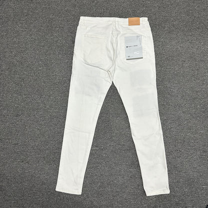 Purple Brand P001 Paint Blowout Skinny Jeans White