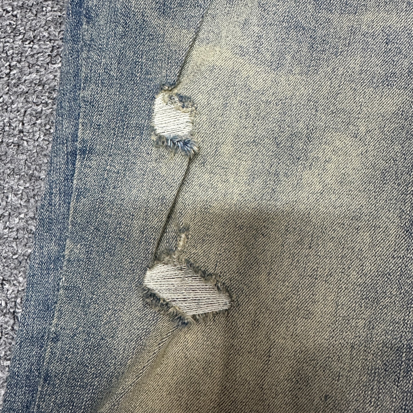 Purple Brand P004 Distressed Slim Flare Jeans Light Indigo