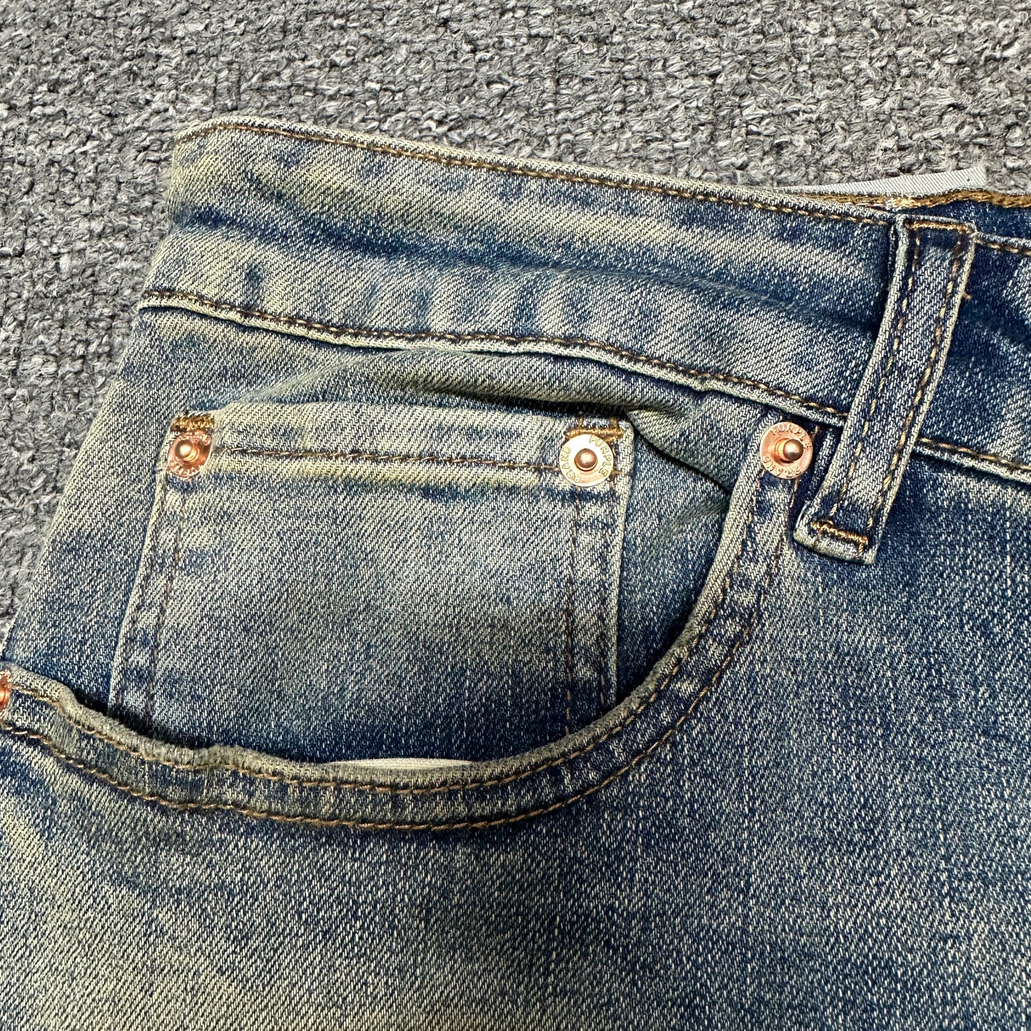 Purple Brand P004 Distressed Slim Flare Jeans Light Indigo