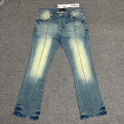 Purple Brand P005 Graphic Slim Straight Jeans Indigo PU14