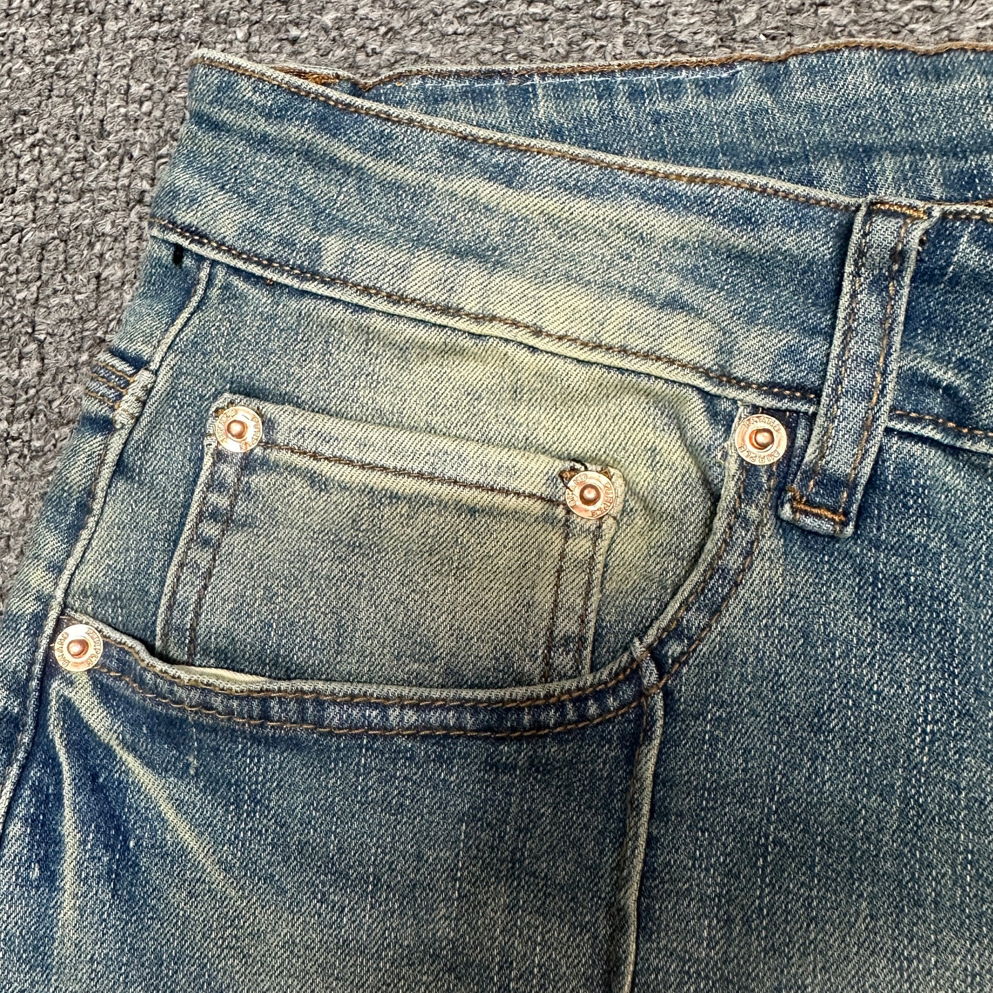 Purple Brand P005 Graphic Slim Straight Jeans Indigo PU14