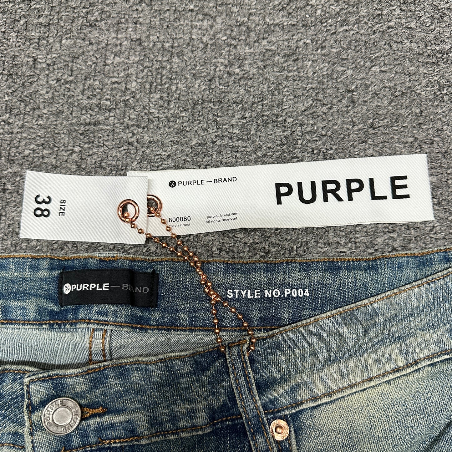 Purple Brand P005 Graphic Slim Straight Jeans Indigo PU14