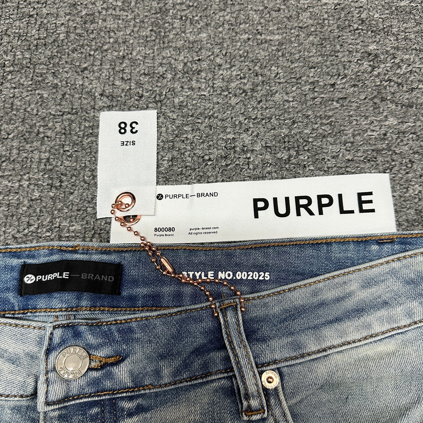 Purple Brand P001 White Paint Skinny Jeans Light Indigo