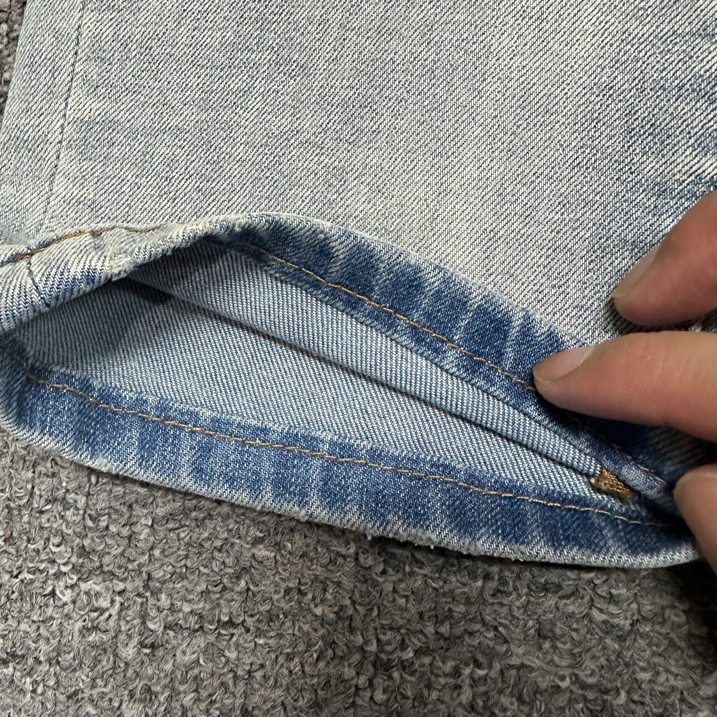 Purple Brand P001 White Paint Skinny Jeans Light Indigo