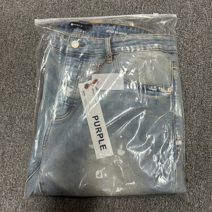 Purple Brand P002 White Paint Slim Jeans Light Indigo