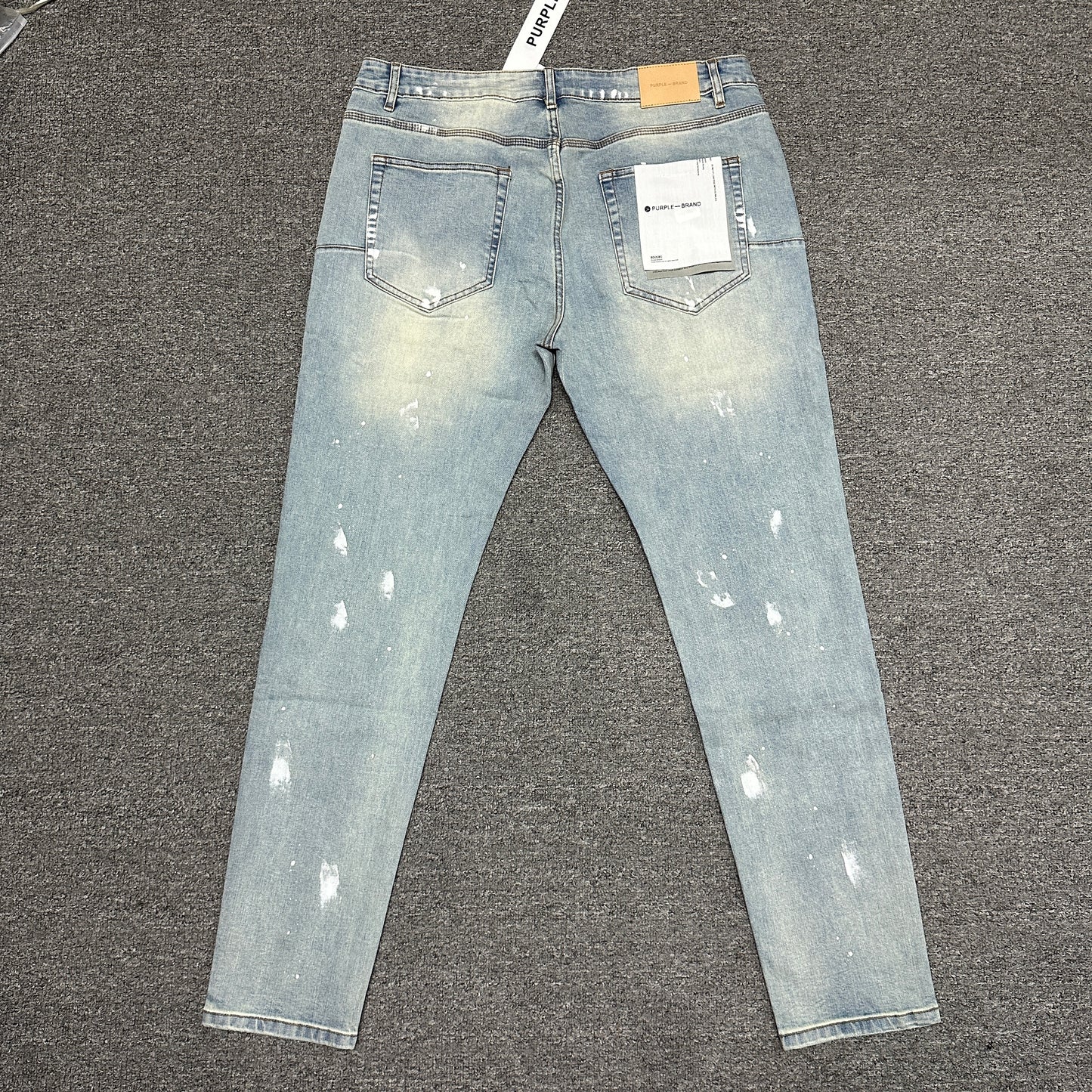 Purple Brand P002 White Paint Slim Jeans Light Indigo
