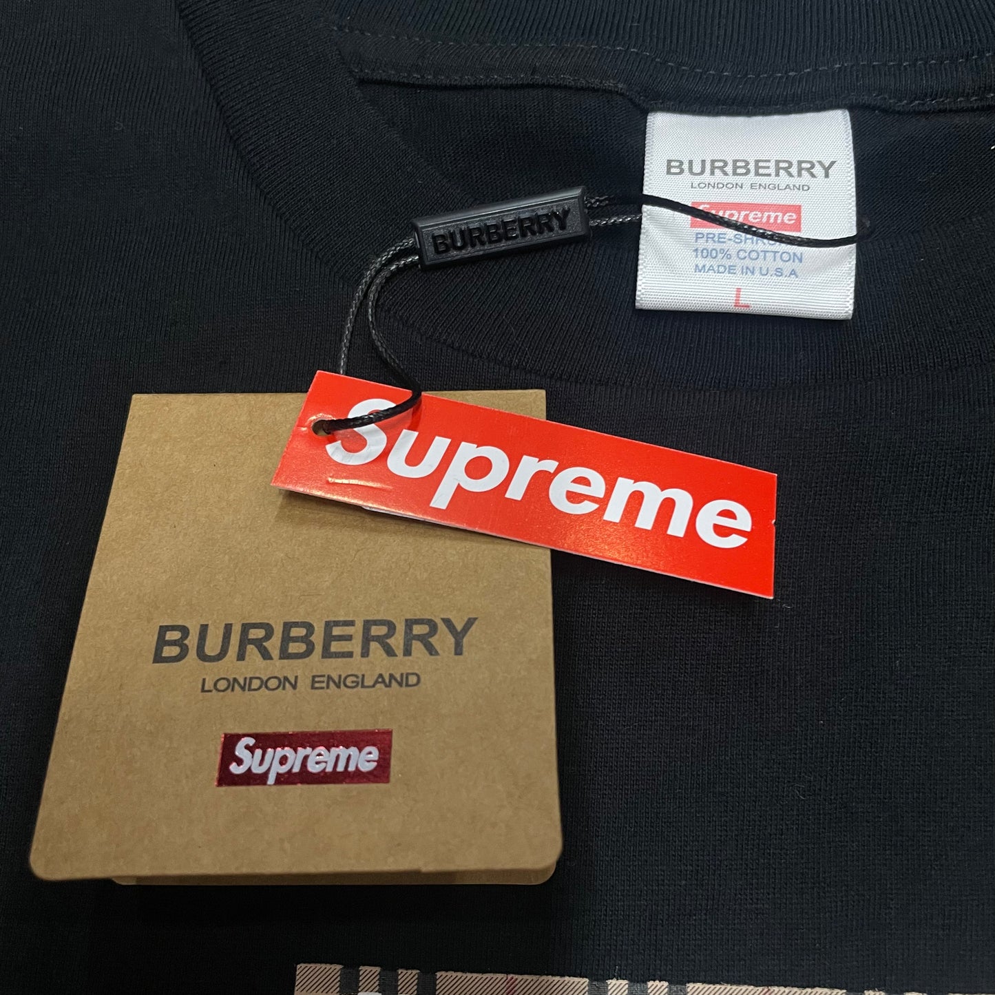 Supreme x Burberry Box Logo Tee