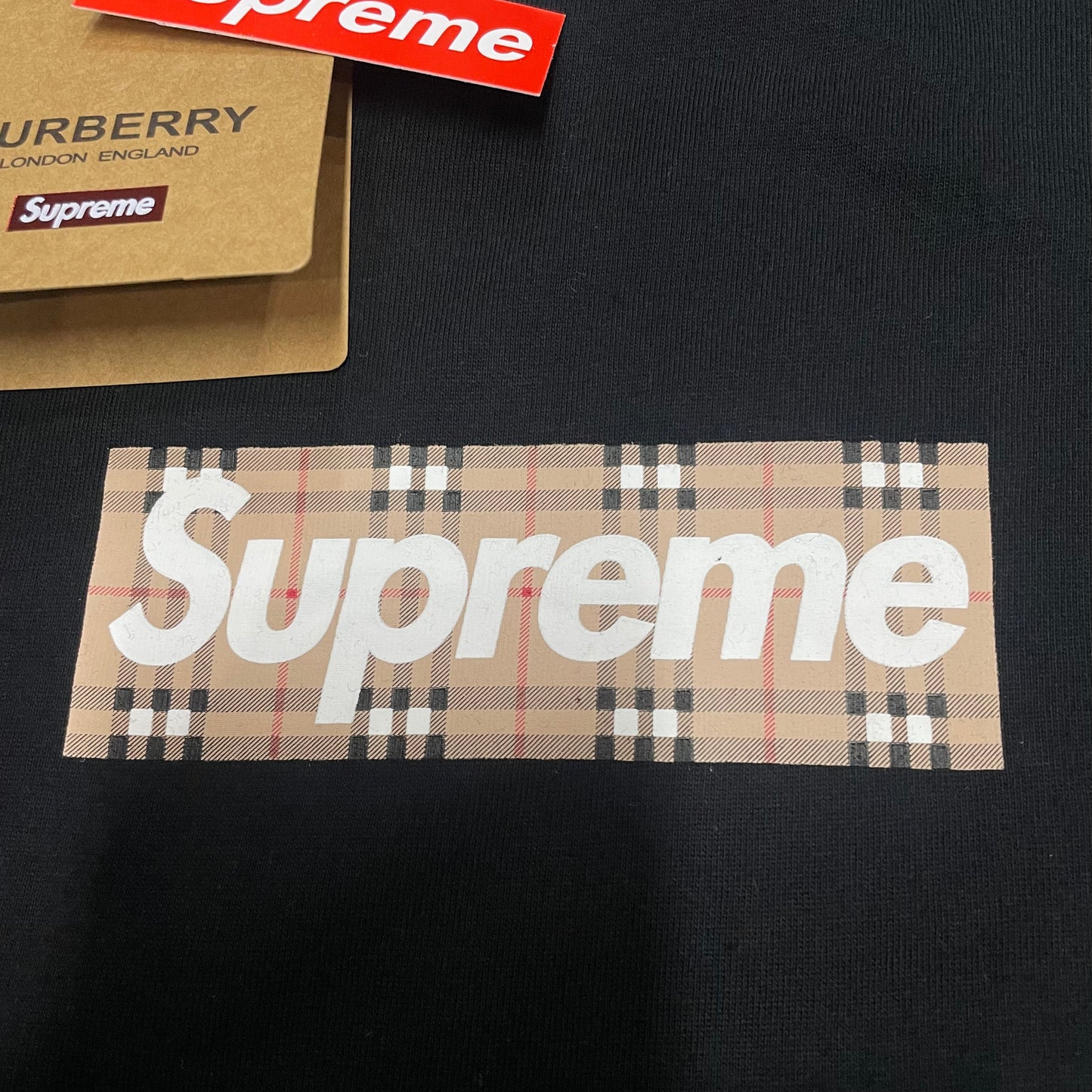 Supreme x Burberry Box Logo Tee