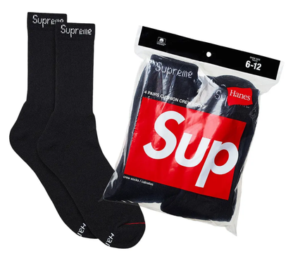 Supreme x Hanes Crew Socks (4 Pack)