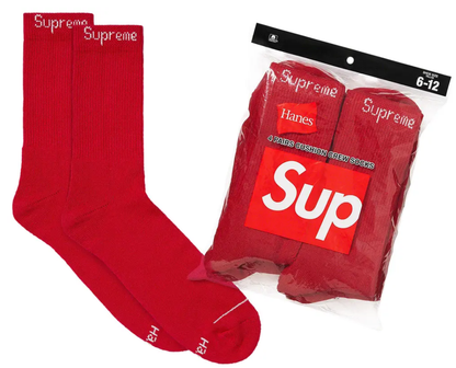 Supreme x Hanes Crew Socks (4 Pack)