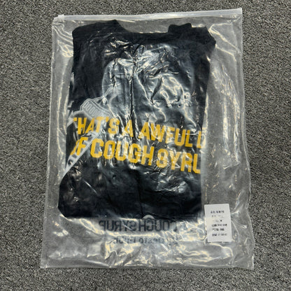 Thats a Awful Lot of Cough Syrup T-Shirt Size Large Black & Yellow Baby Bottle
