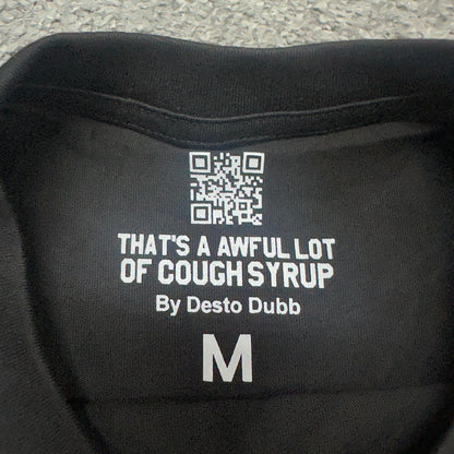 Thats a Awful Lot of Cough Syrup T-Shirt Size Large Black & Yellow Baby Bottle