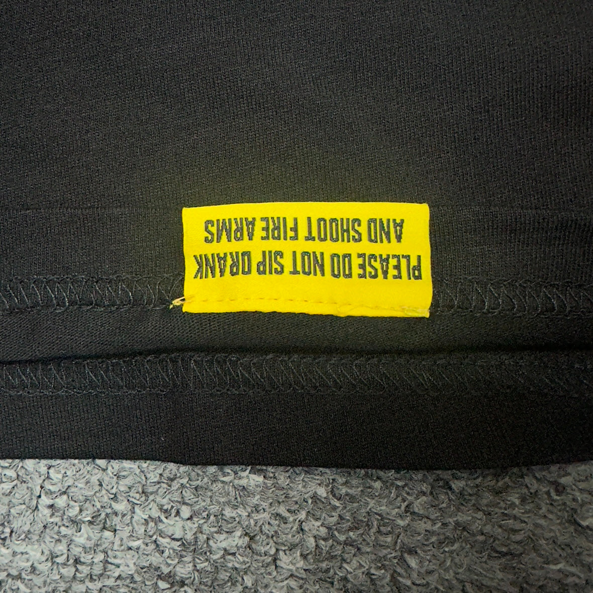 Thats a Awful Lot of Cough Syrup T-Shirt Size Large Black & Yellow Baby Bottle
